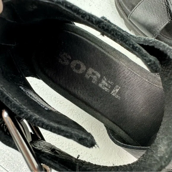 Sorel Joanie II Ankle Strap Wedge Sandal in Black - Picture 6 of 8